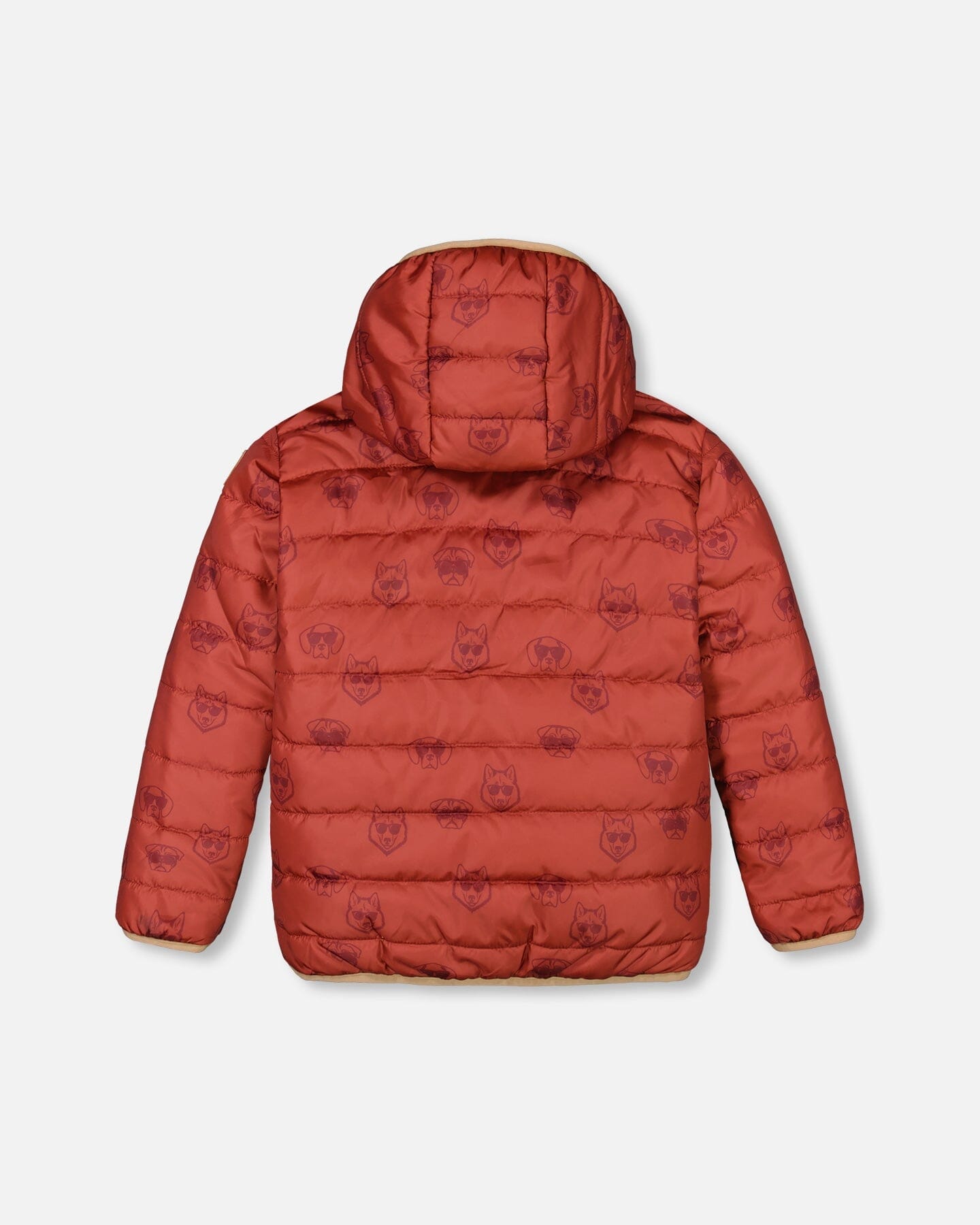 Quilted Mid-season Jacket Printed Dogs Rust