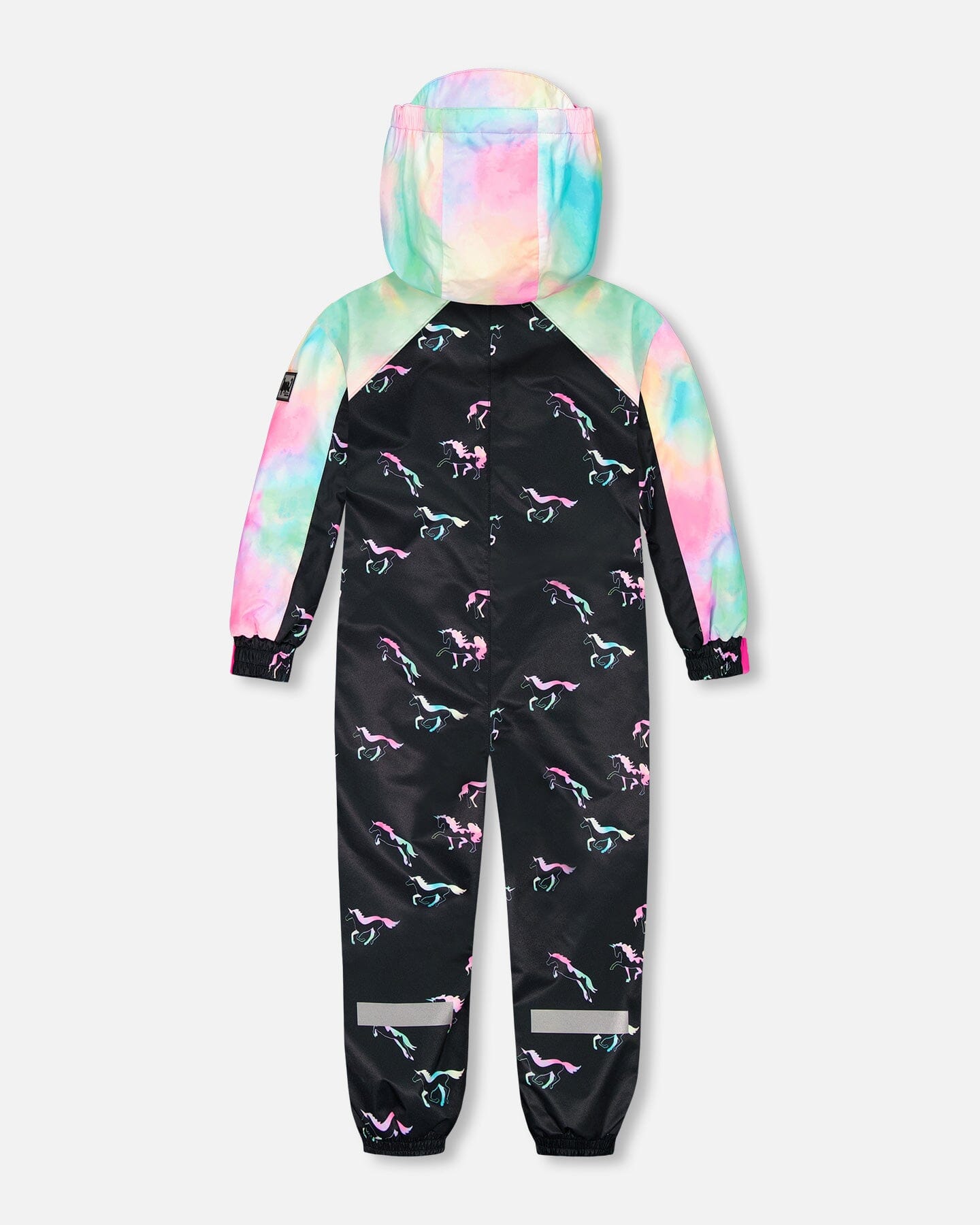 One Piece Outerwear Suit Black Printed Multicolor Unicorns