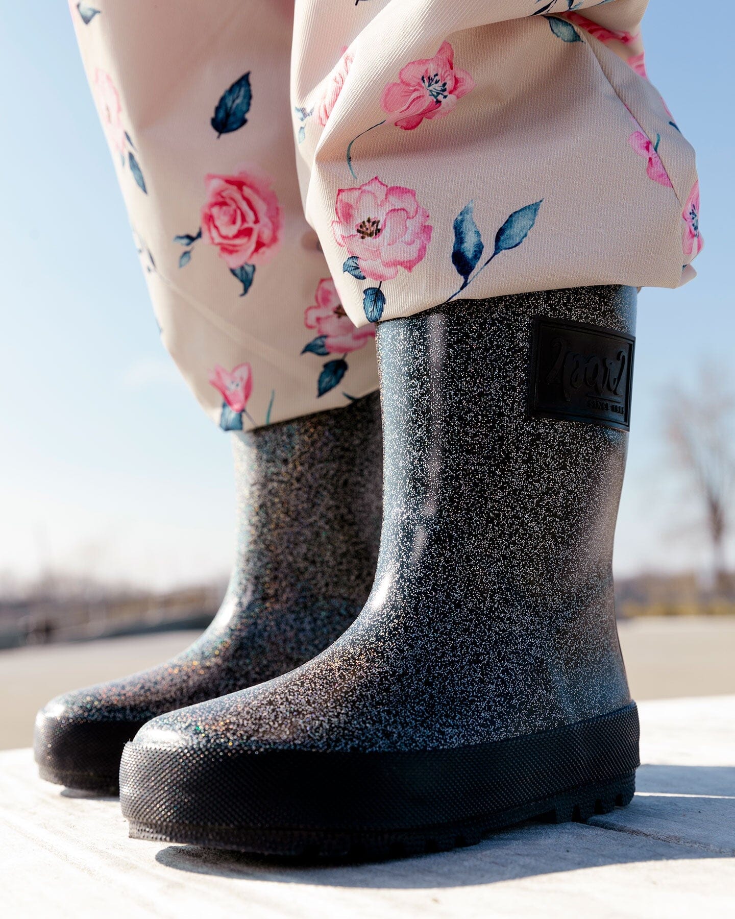 Rain Boots Glittering Black