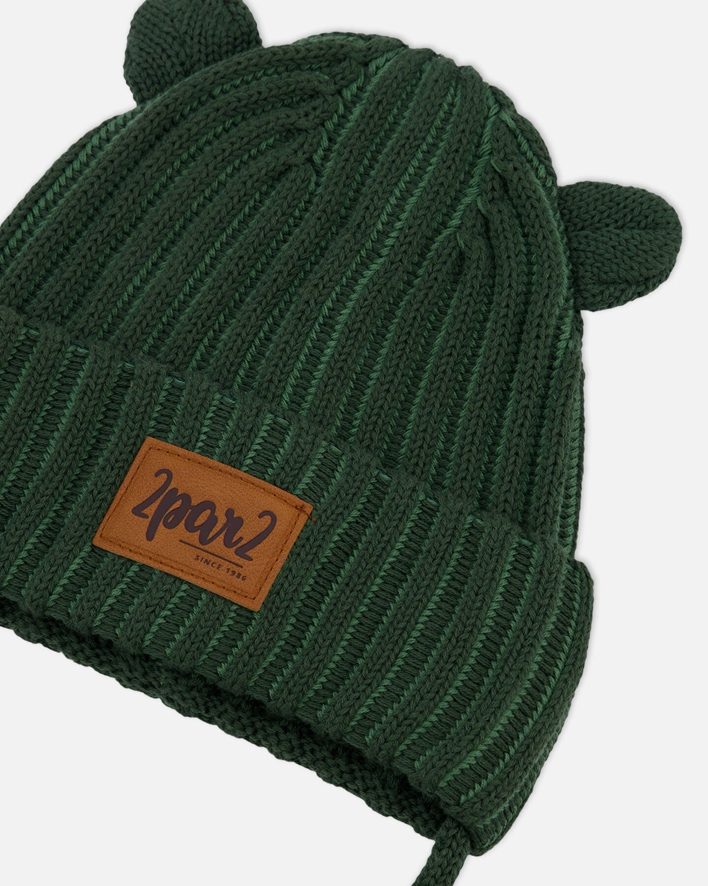 Baby Knit Hat With Ears Forest Green