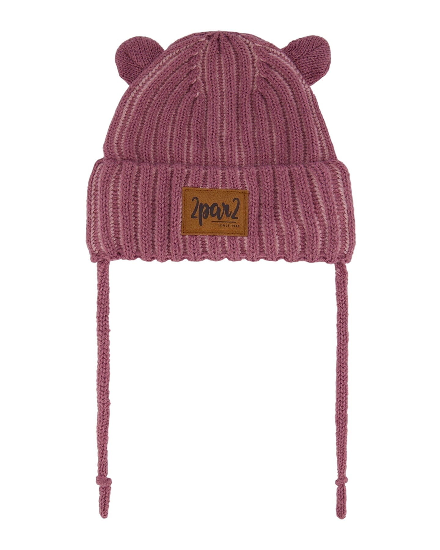 Baby Knit Hat With Ears Mauve