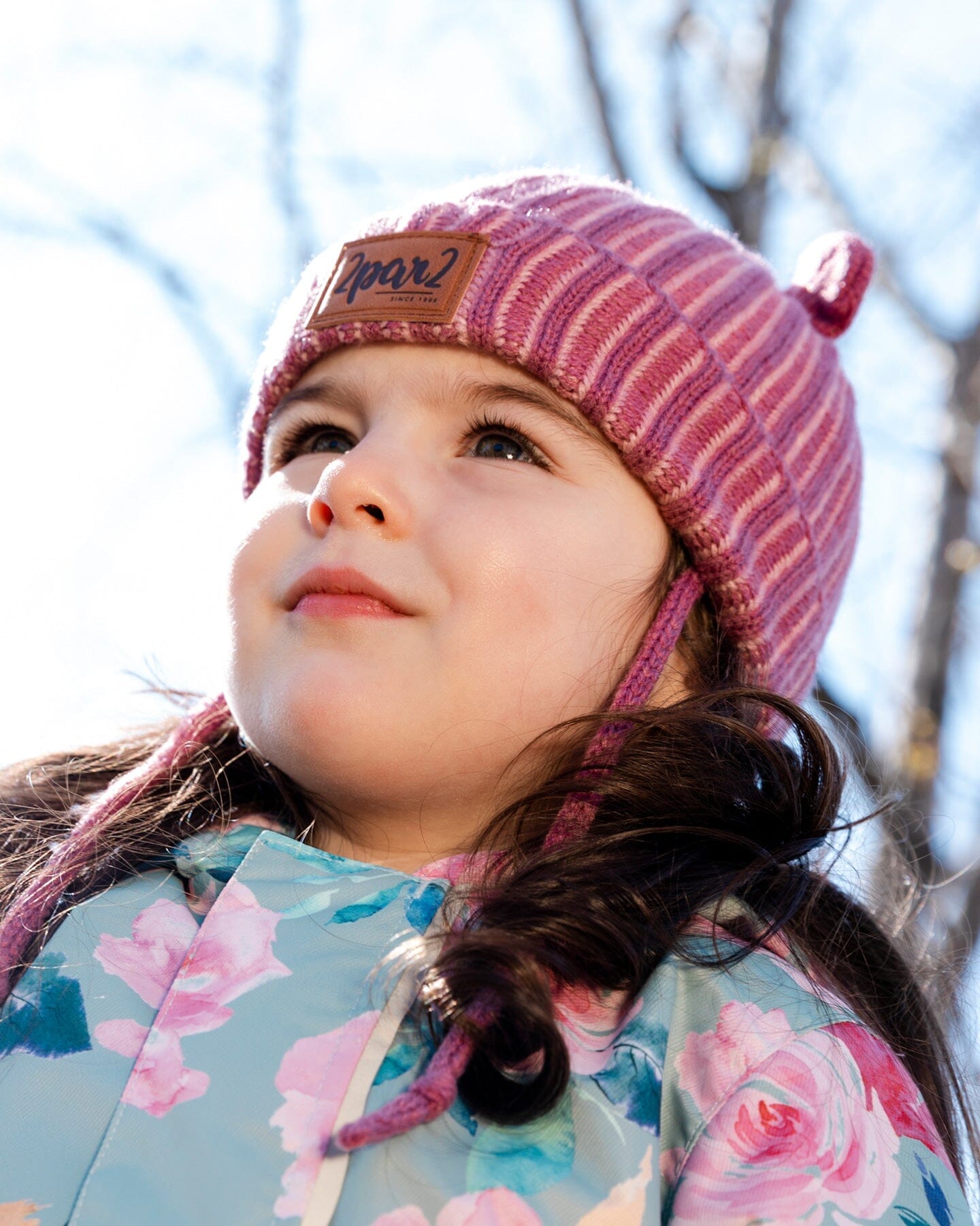 Baby Knit Hat With Ears Mauve