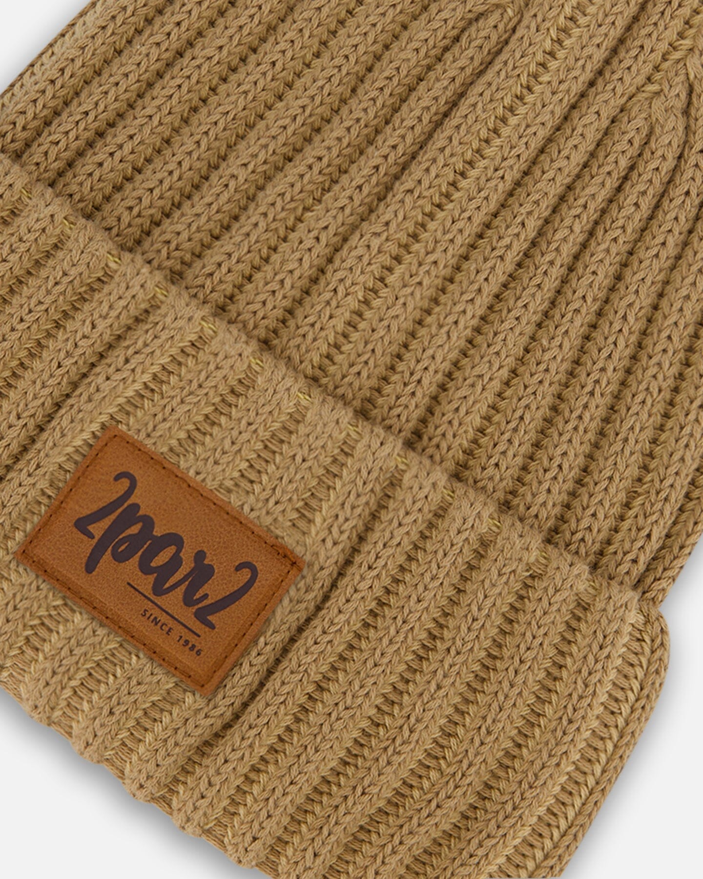 Solid Knit Hat Pacane Beige