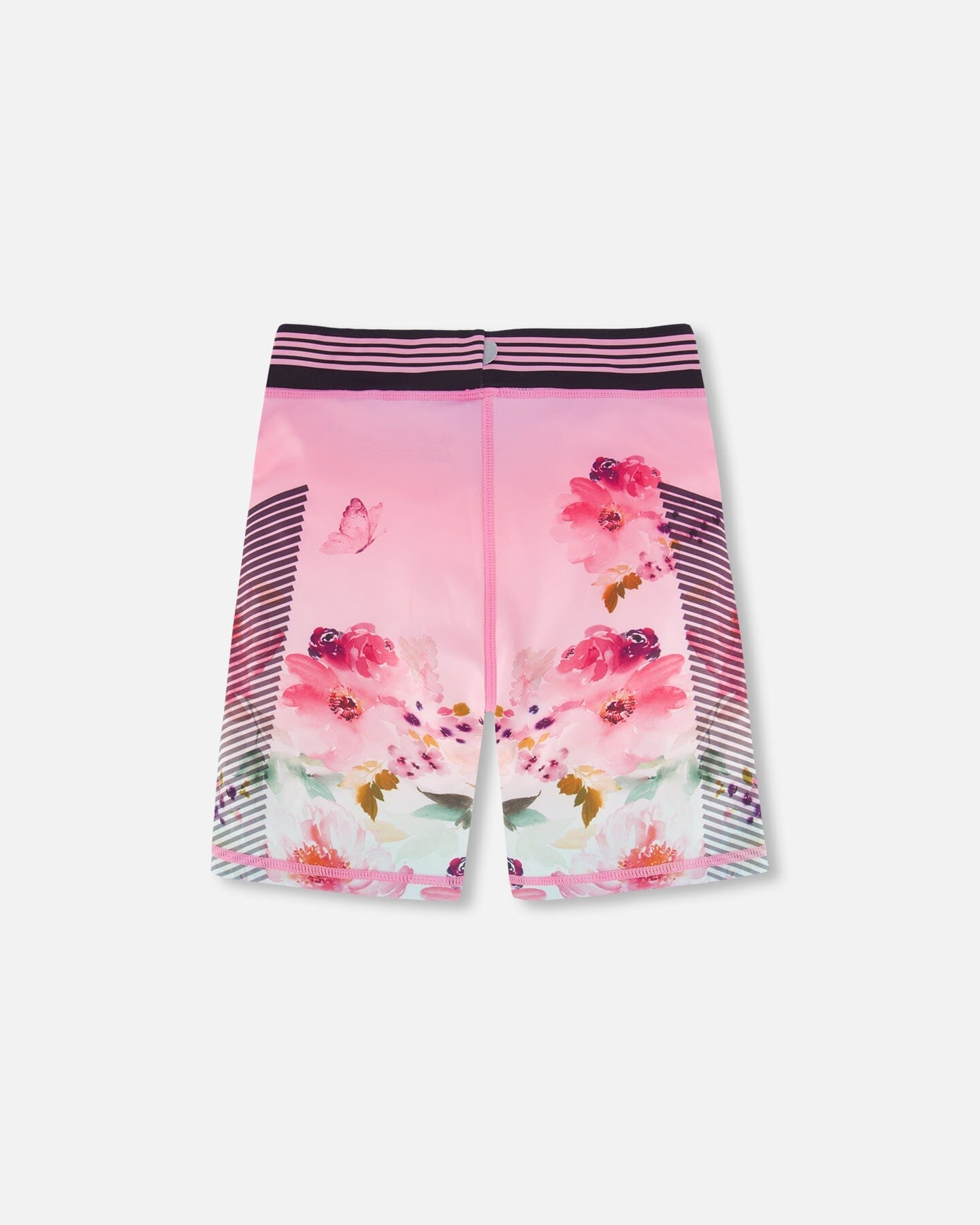 Athletic Biker Shorts Gradient Pink Printed Big Flowers