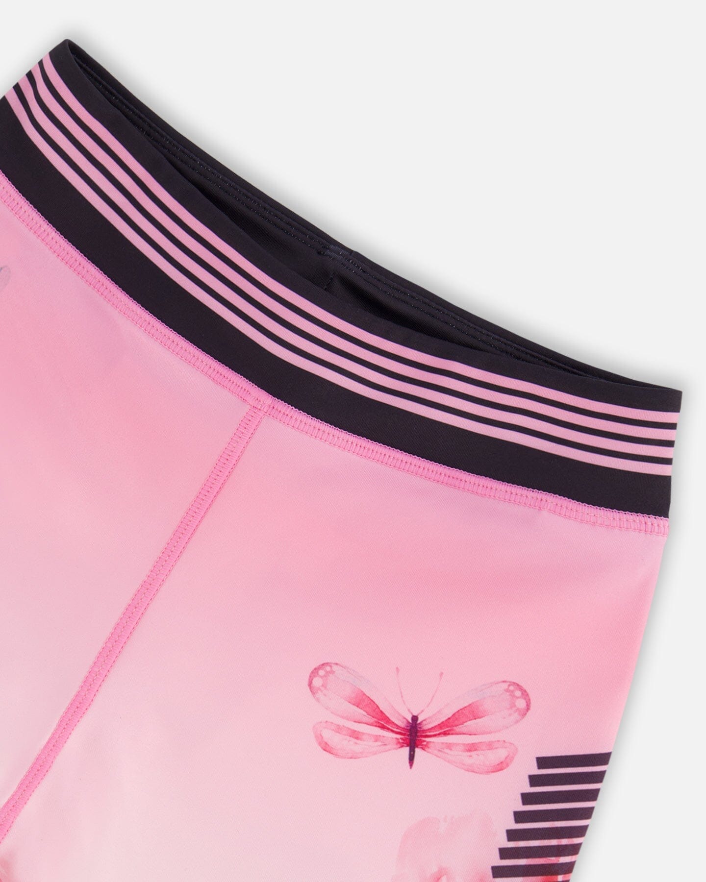 Athletic Biker Shorts Gradient Pink Printed Big Flowers