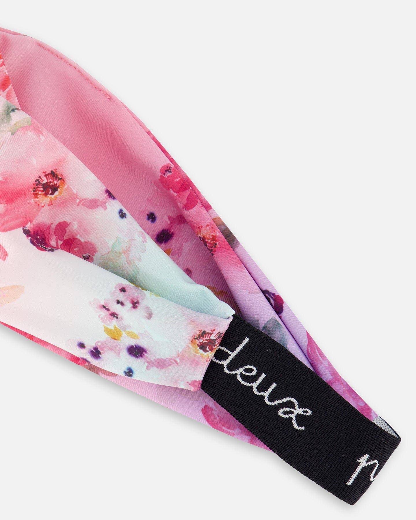 Athletic Headband Gradient Pink Printed Big Flowers