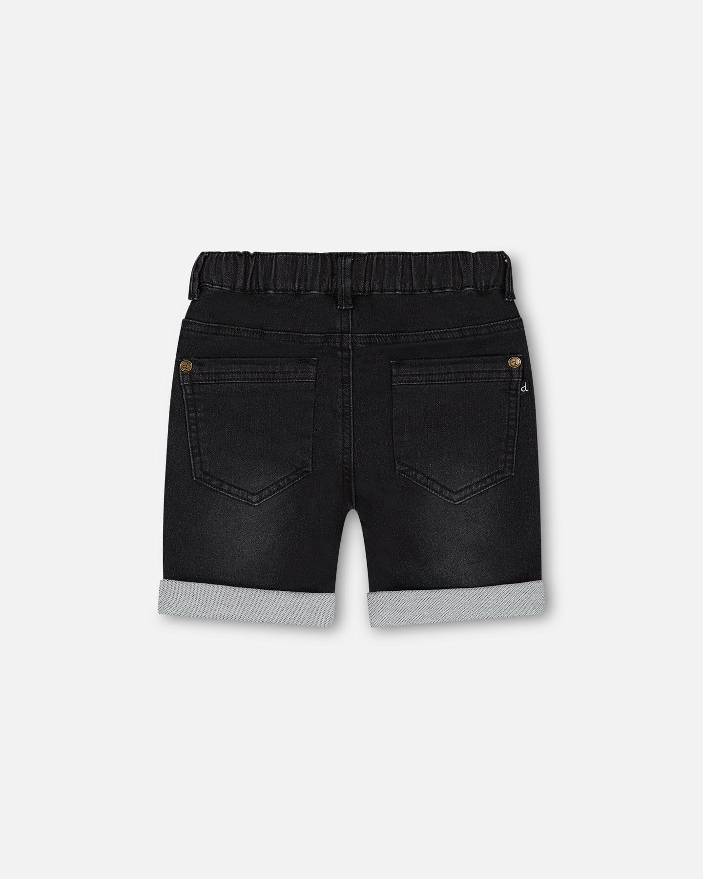 Black Stretch Denim Short