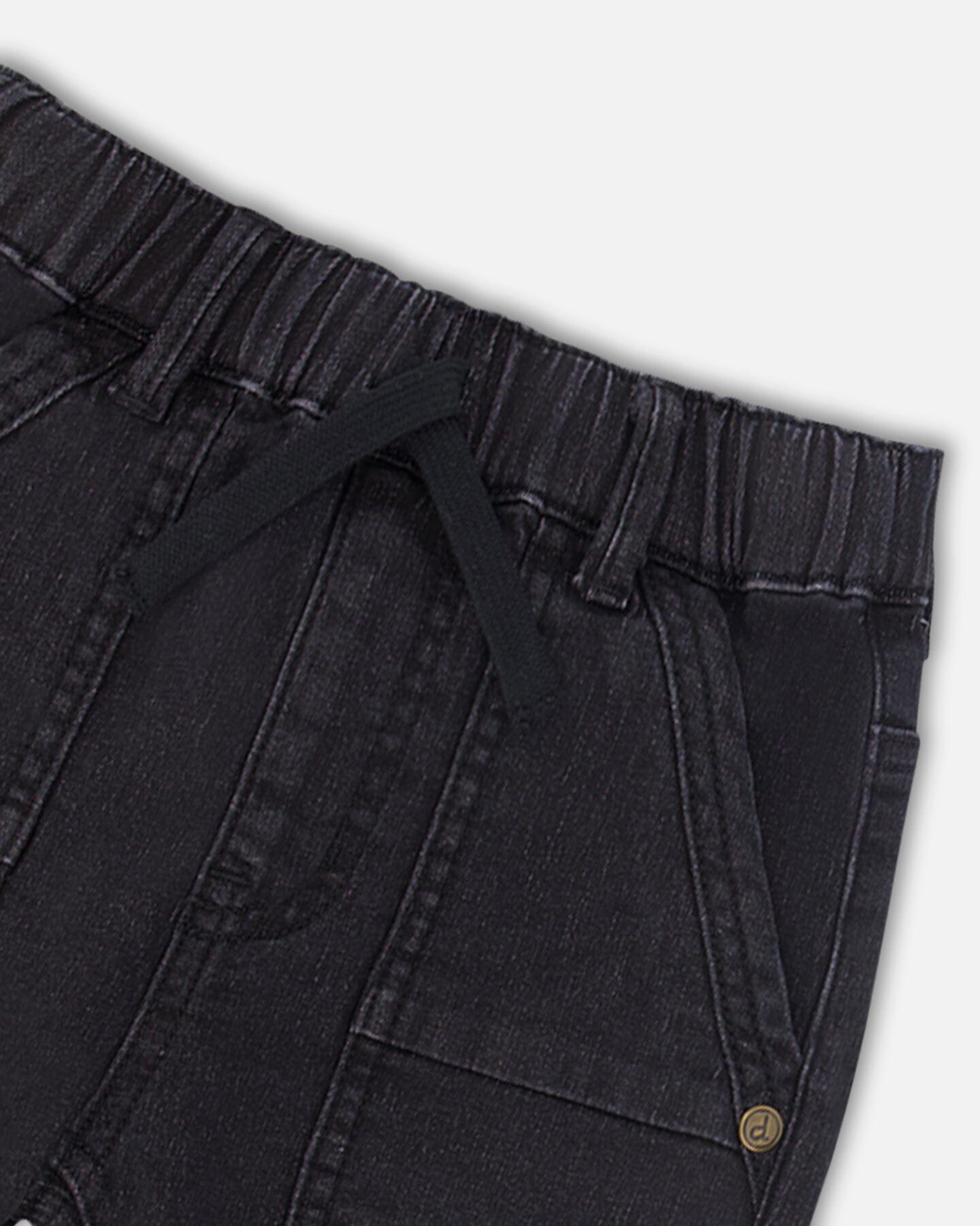 Black Stretch Denim Short