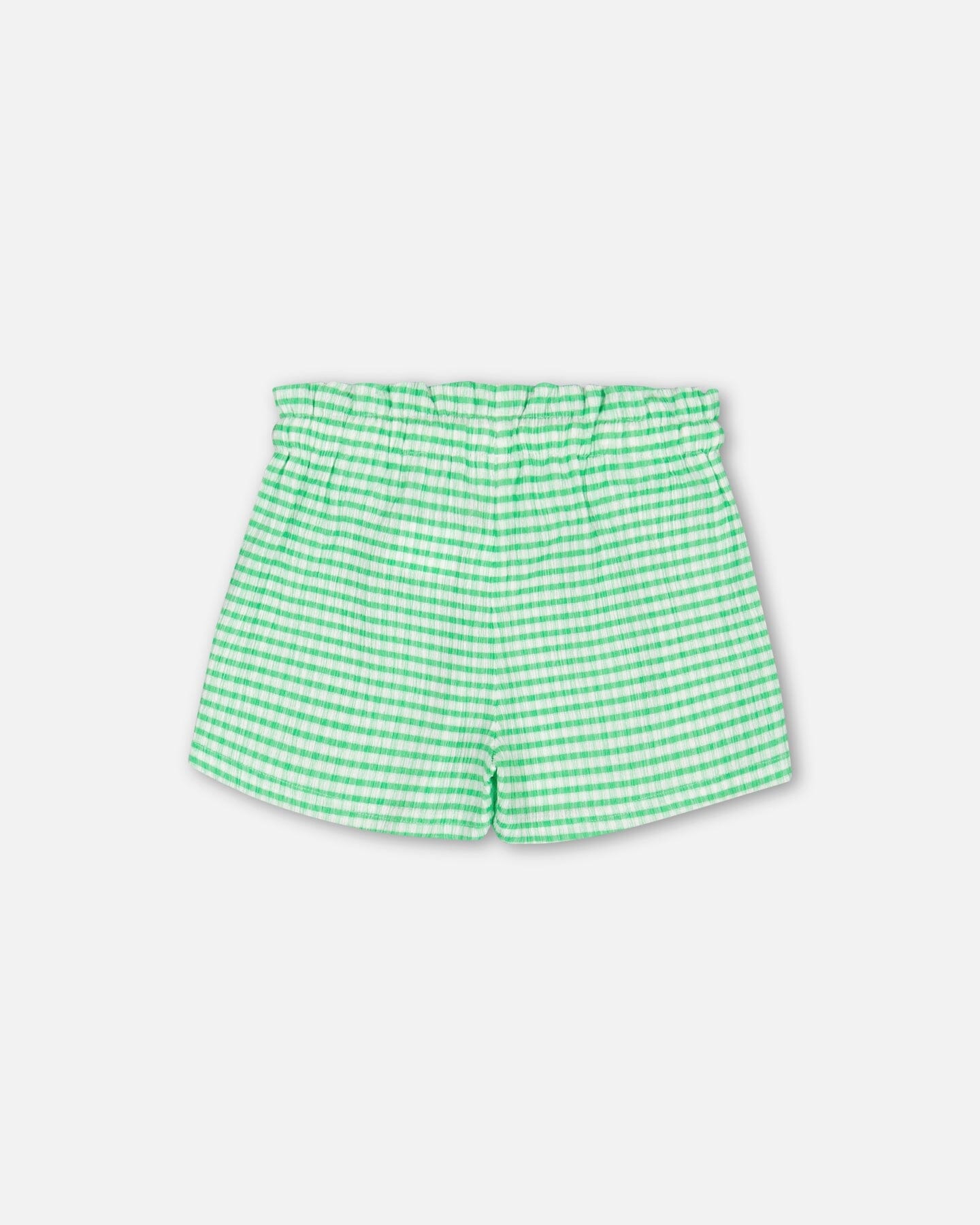 Crinkle Jersey Short Vichy Green