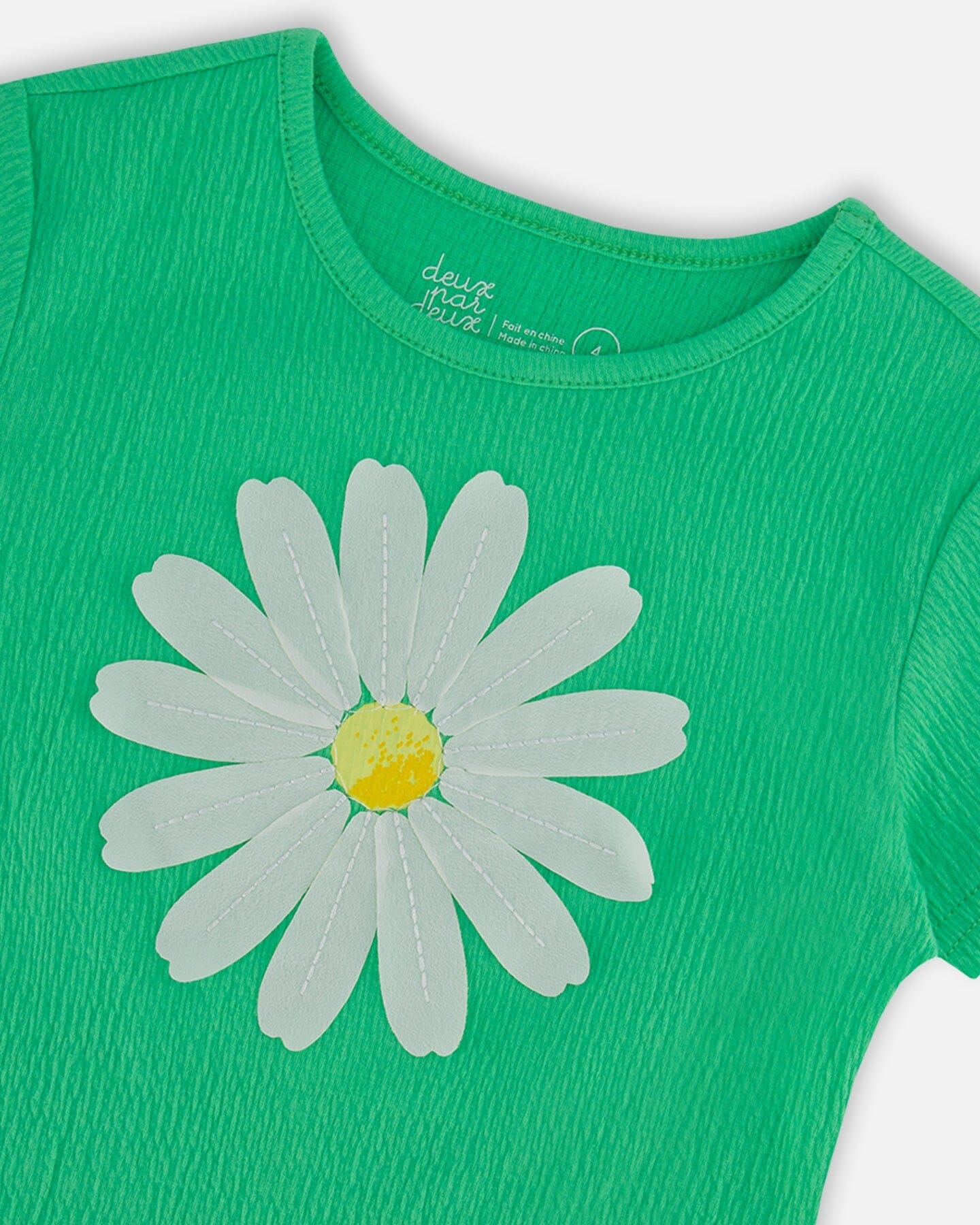 Crinkle Jersey Top With Applique Spring Green