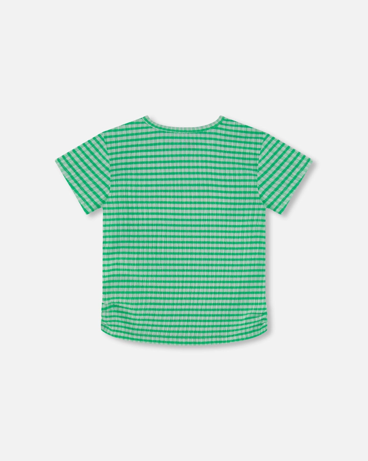 Crinkle Jersey Top With Flower Applique Vichy Green