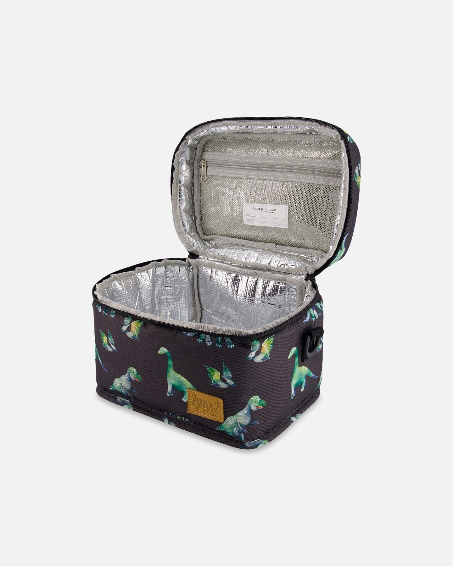 Lunch Box Grey Printed Dinosaurs