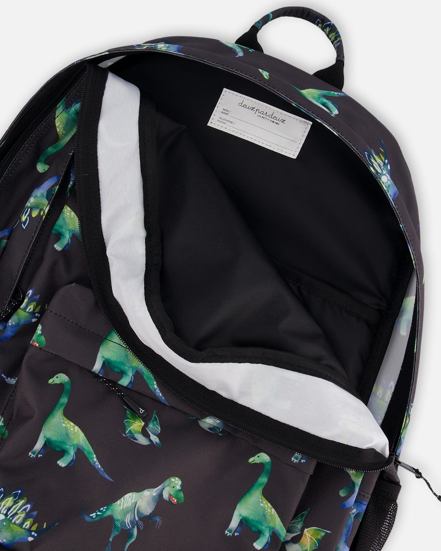 School Bag Grey Printed Dinosaurs