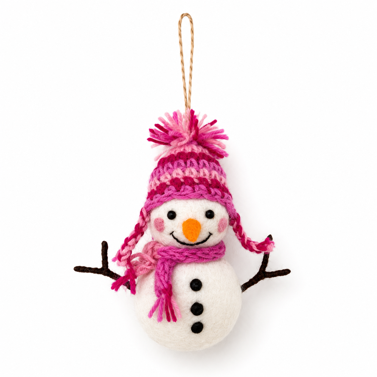 Snowman Ornament With Weaving Hat