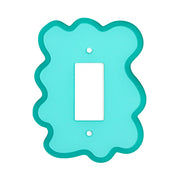 Turquoise And Teal Squiggle Light Switch Cover