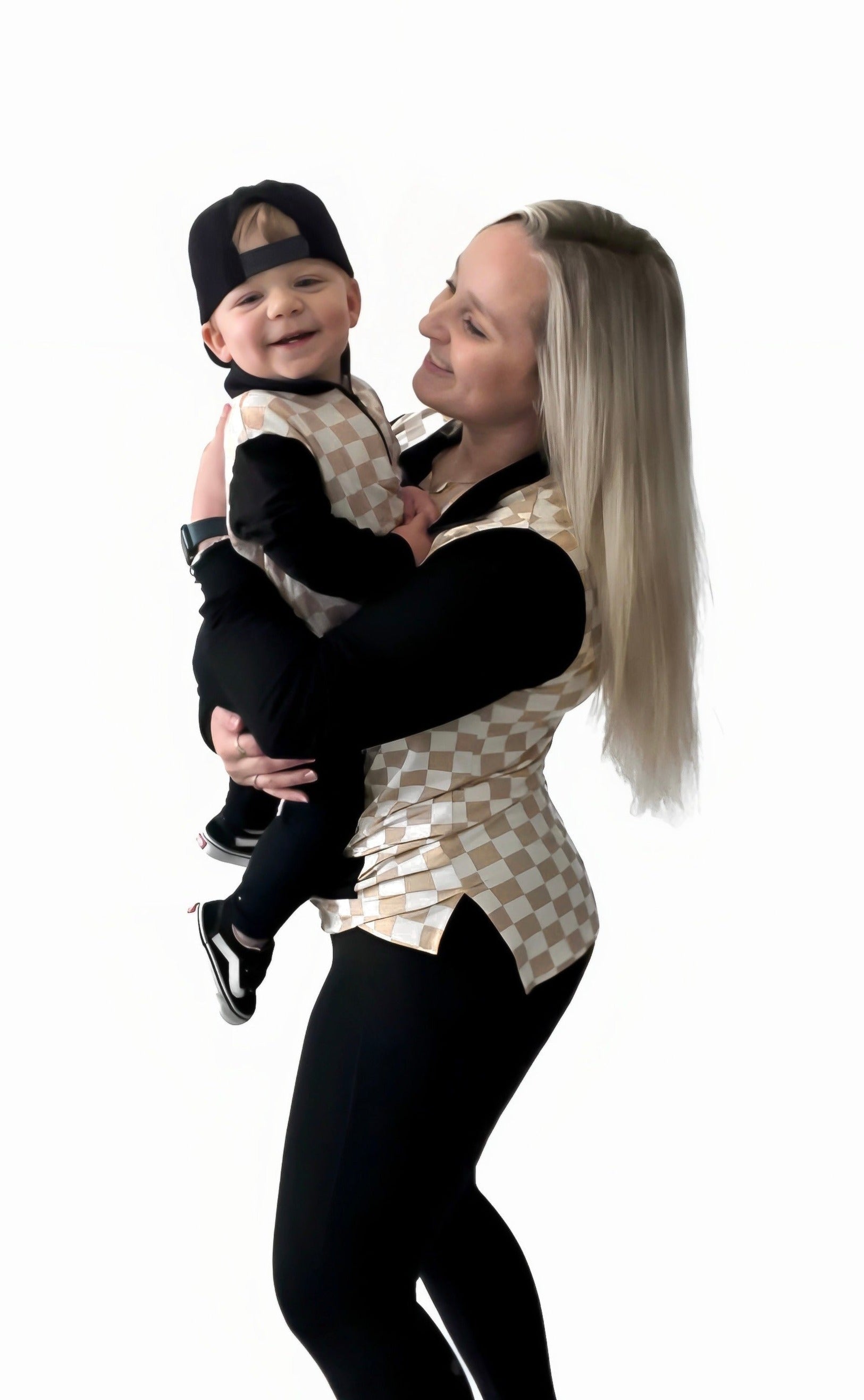 Adult - Bamboo Checkered Color Block Pullover