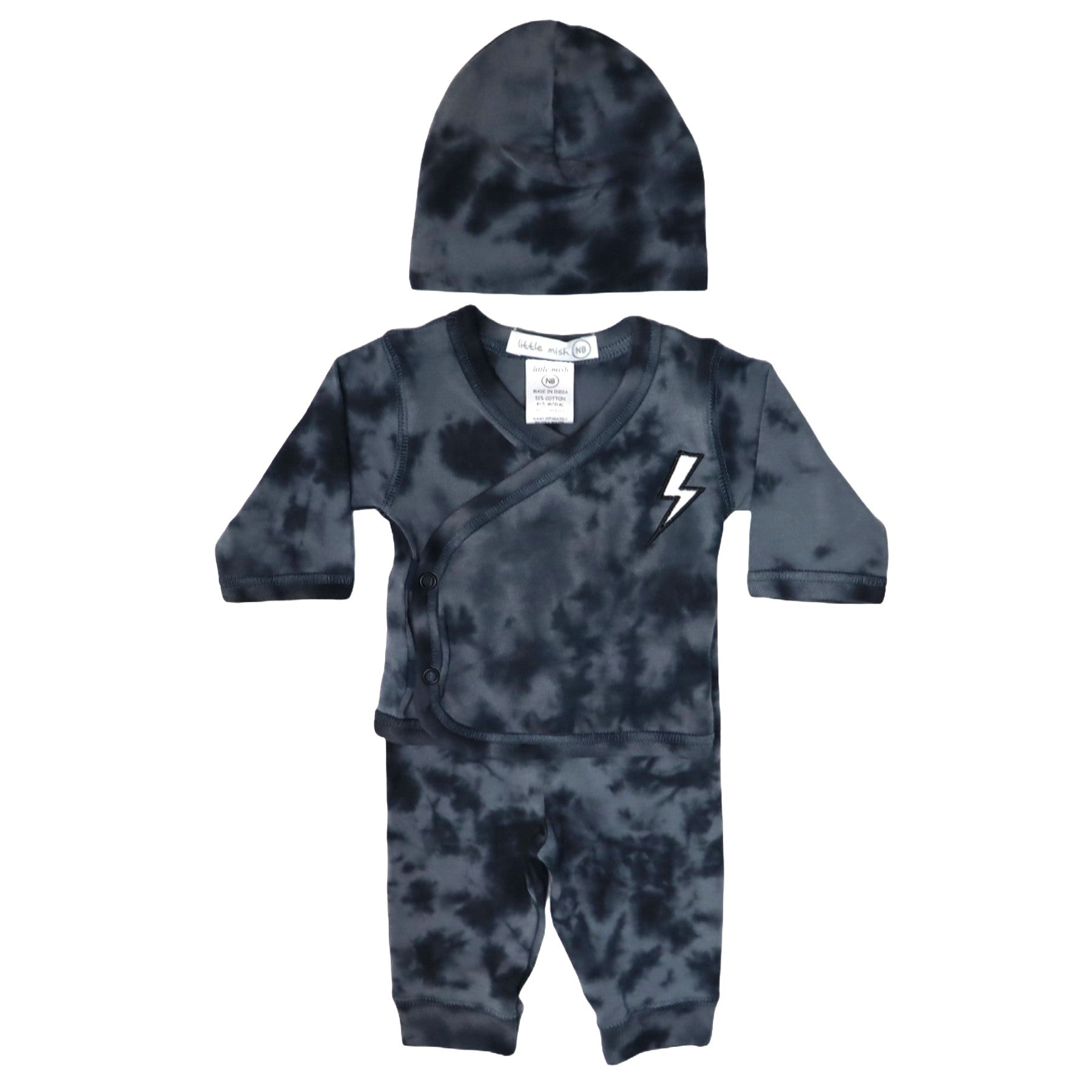 Baby 3 Piece Set - Bolt Tie Dye