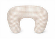 Beige Gingham Ruffle Nursing Pillow Cover