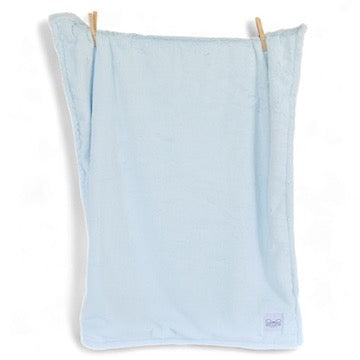 Luxury Duo Borderless Blanket - Blue/ivory