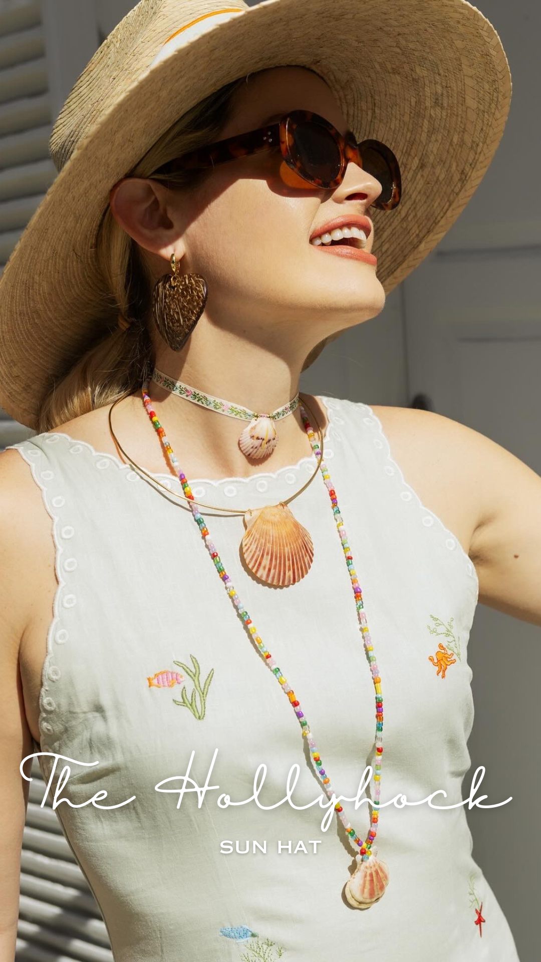 Hollyhock Sun Hat - French Blue Long Grosgrain Ribbon