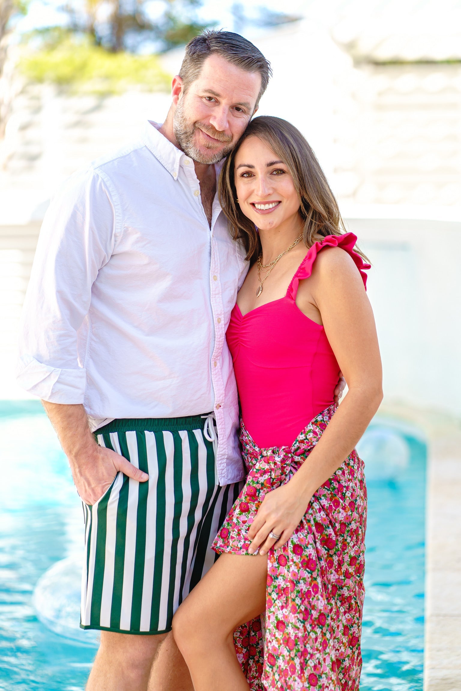 Men's Green Stripe Swim Shorts