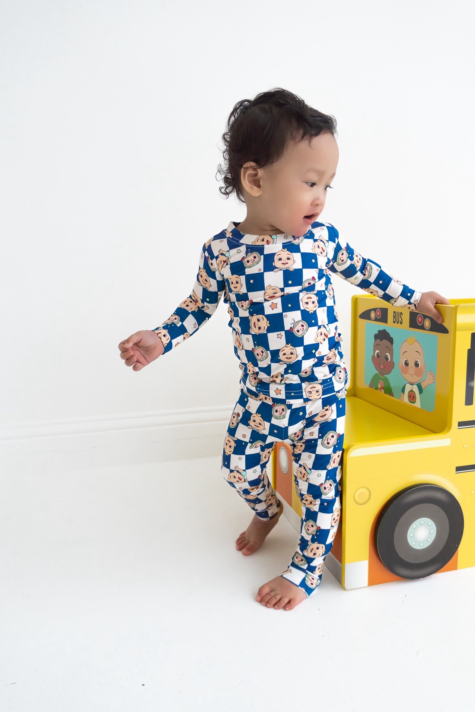 Dream Big Little Co X Cocomelon Jj Starry Night Checkers Dream Romper
