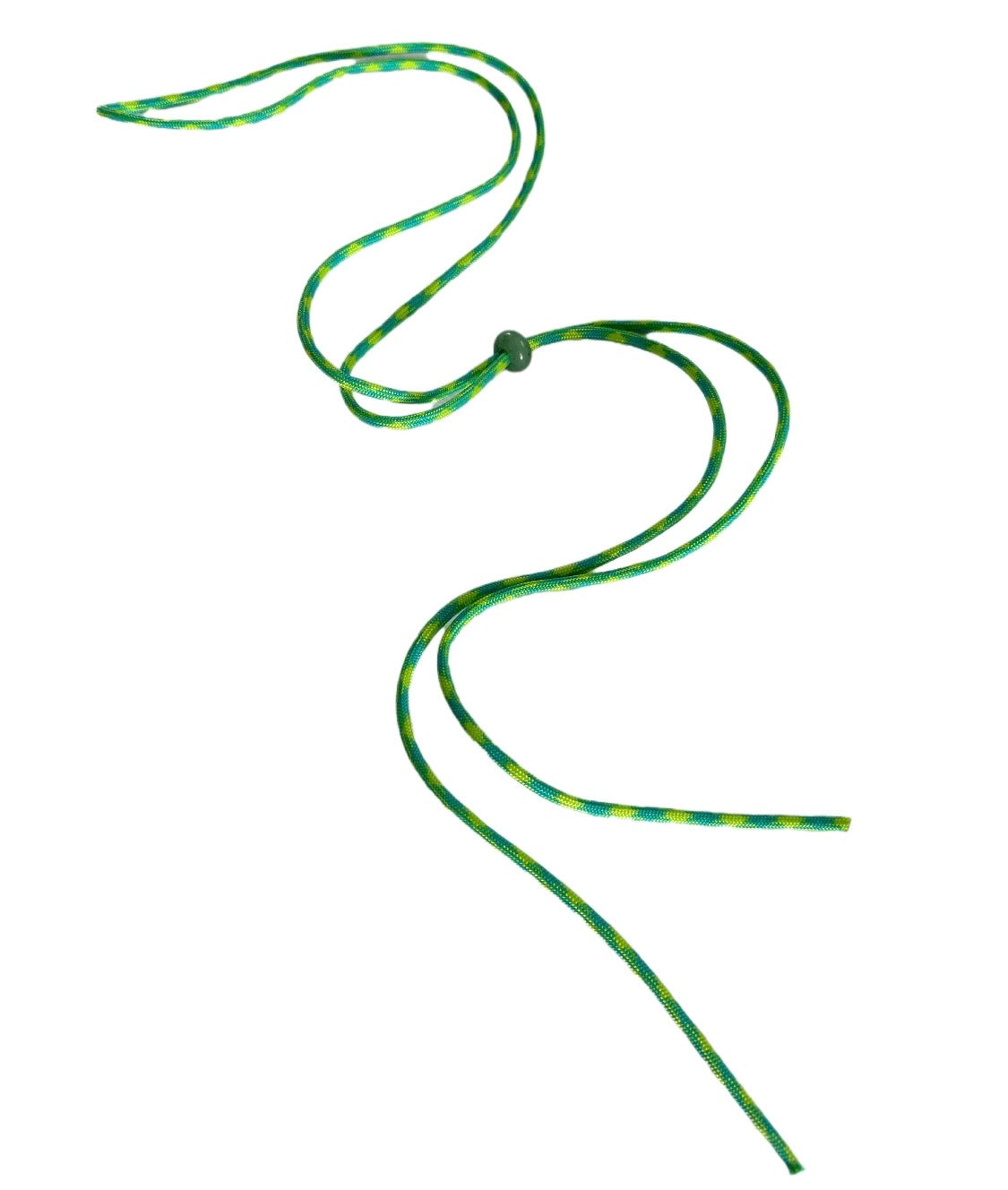 Thin Lime Green Cord Lanyard With Jade Bead Toggle