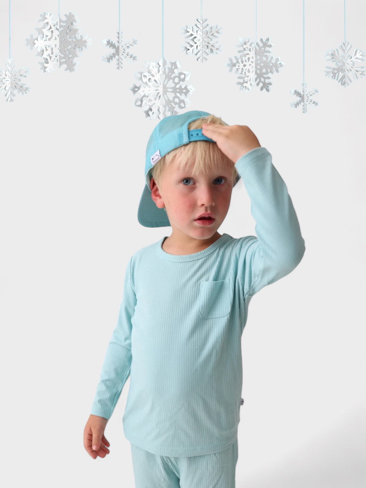 Hazy Blue Rib Dream Pocket Tee