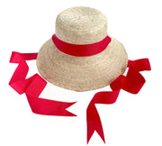 Palmetto Girl’s Hat - Long Red Grosgrain Ribbon