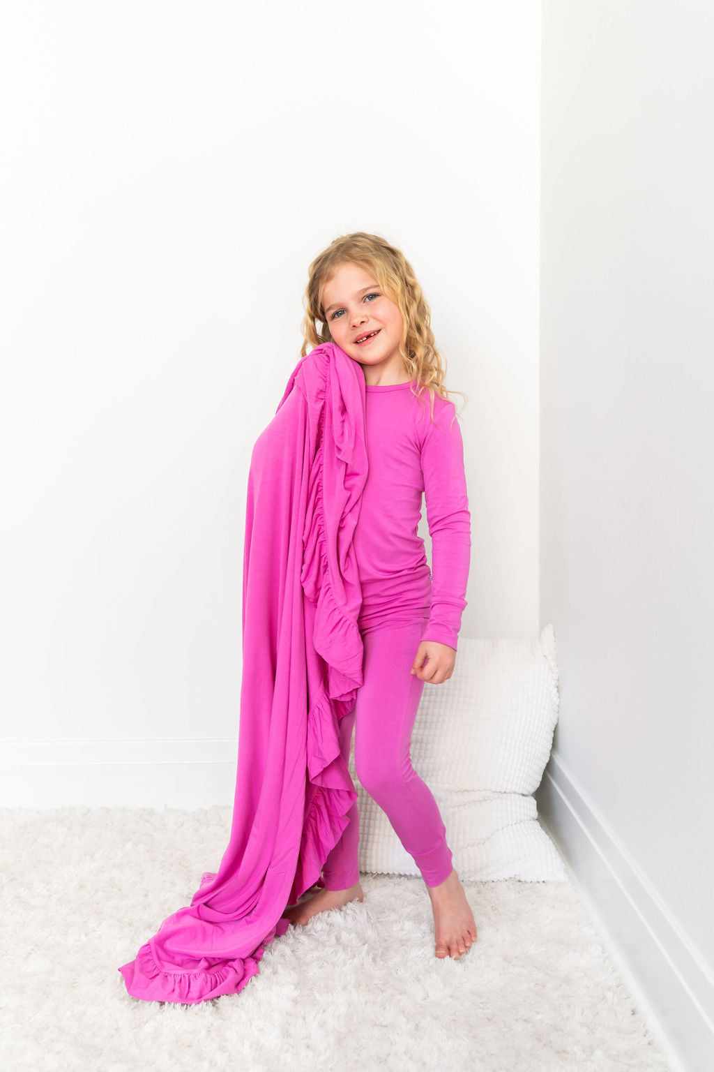 Korrie Pink Ruffle Toddler Blanket