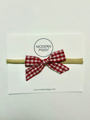Gingham Glory- Red | Hand-tied Bow