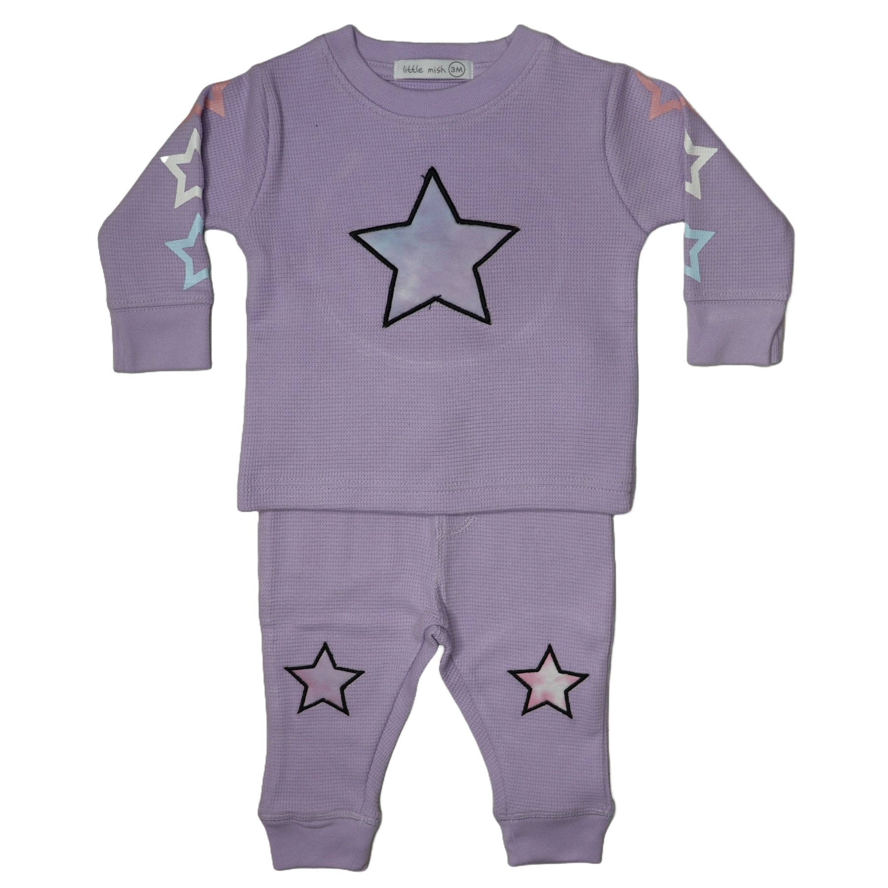 Baby Thermal Set - Lilac Tie Dye Stars