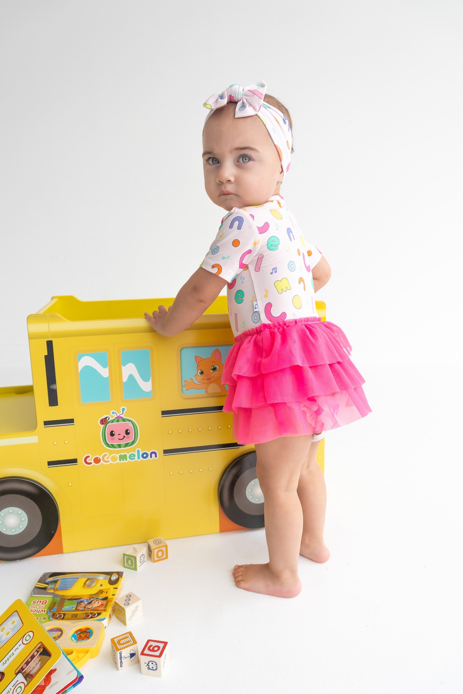 Dream Big Little Co X Cocomelon Alphabet Dream Tutu Short Sleeve Bodysuit Dress