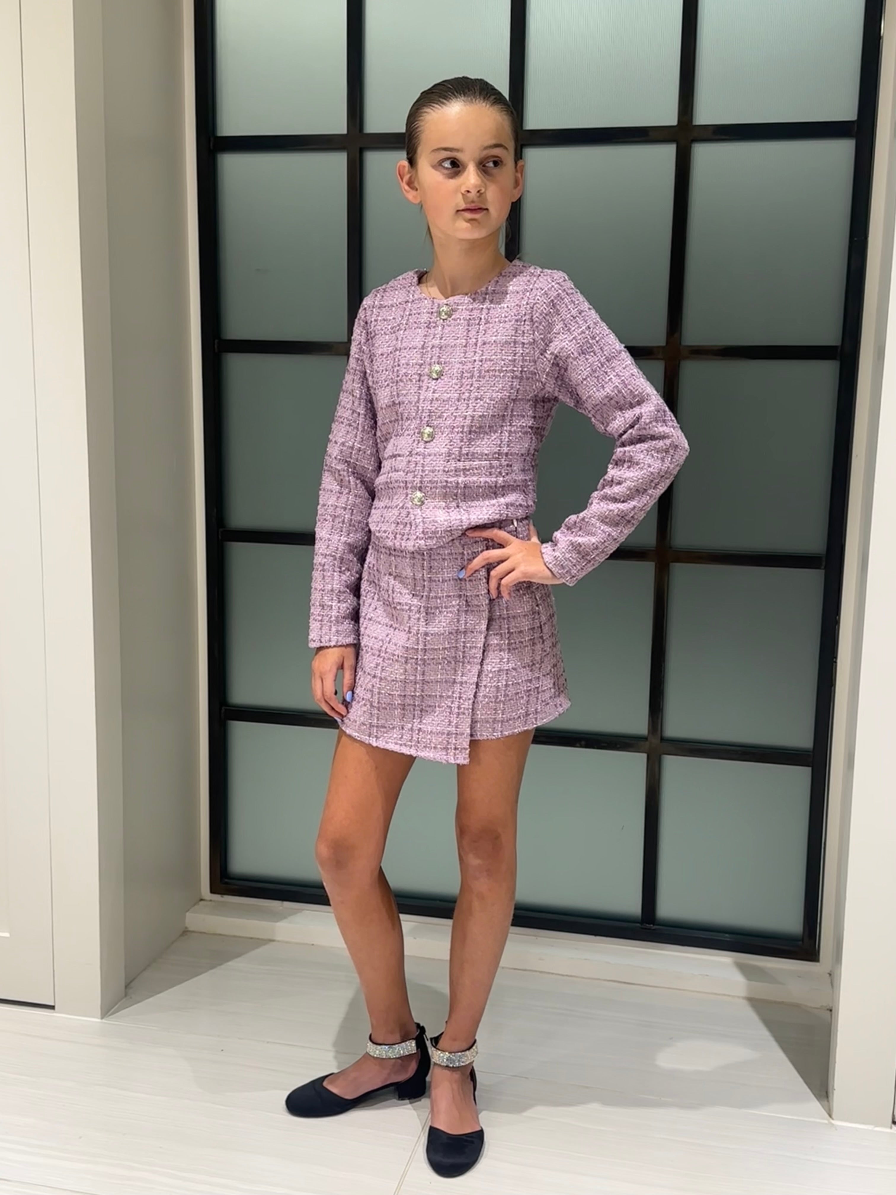 Aa Lavender Tweed Jacket