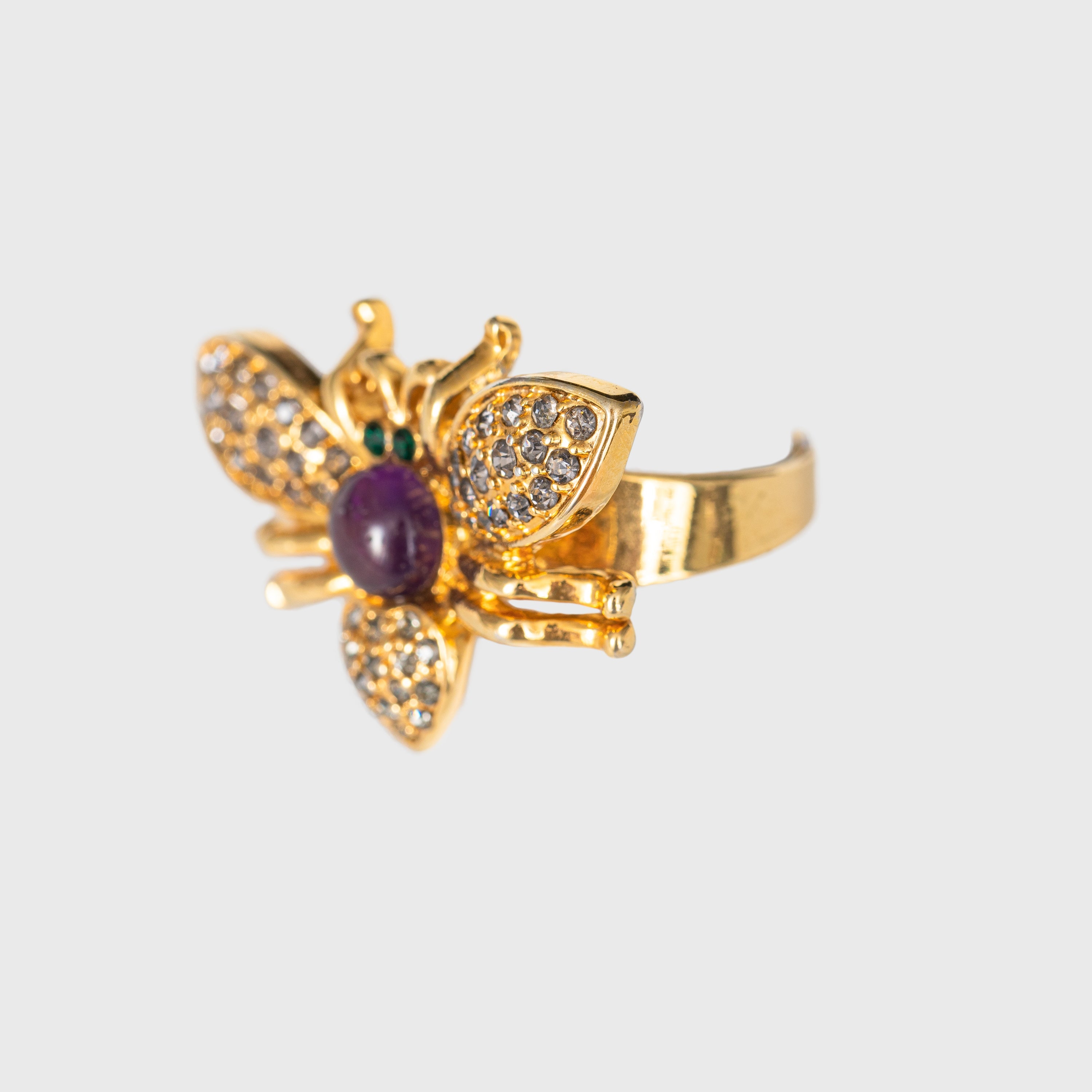 Tiny Bug Ring, Amethyst