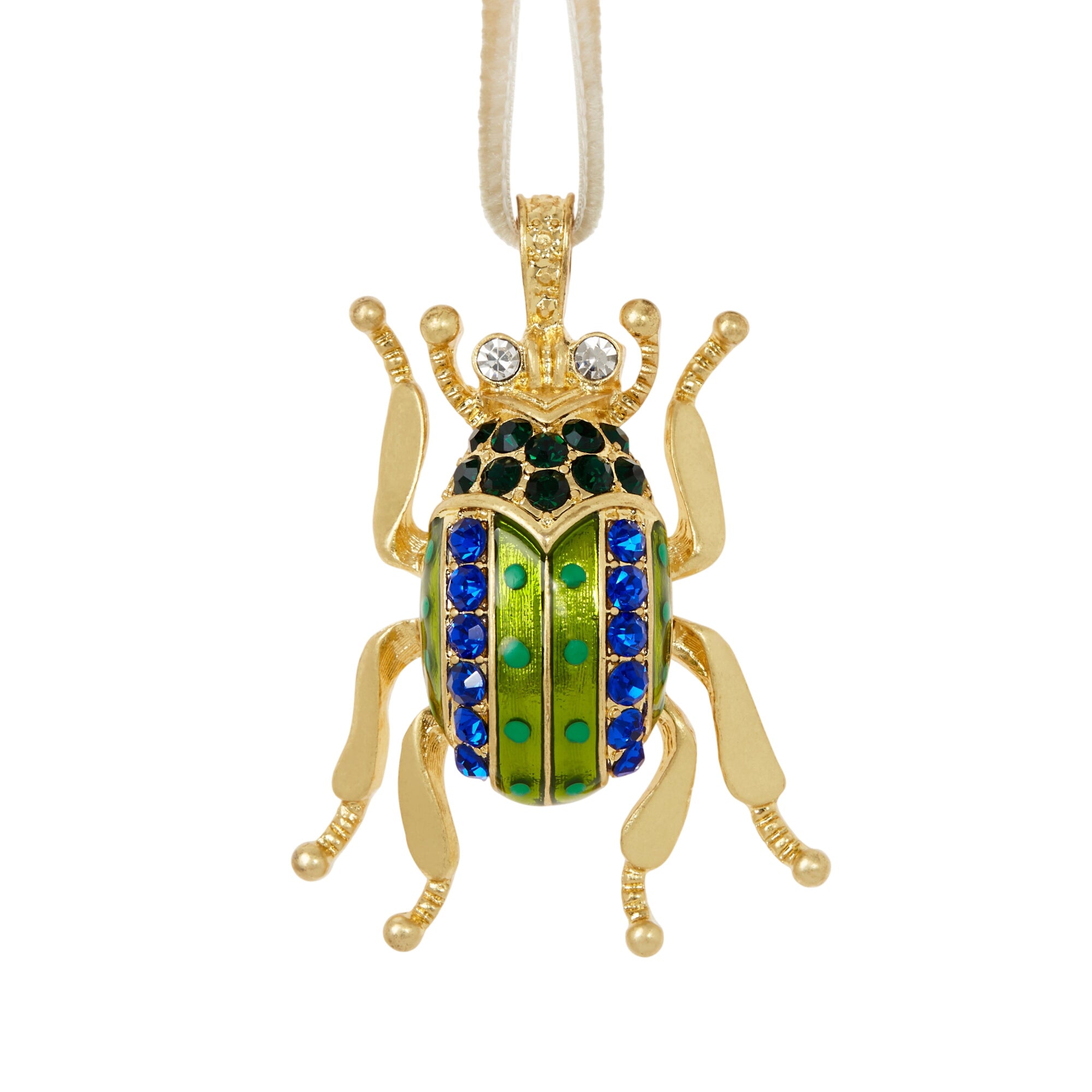 Enamel Beetle Hanging Ornament, Bright