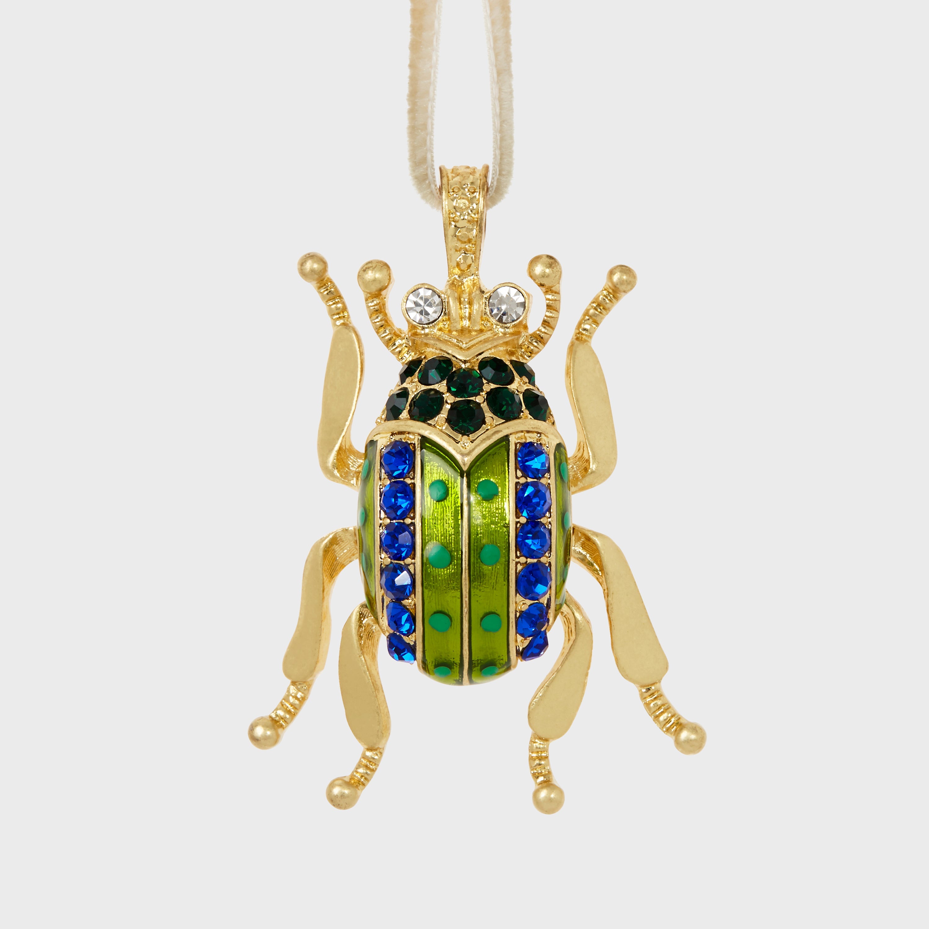 Enamel Beetle Hanging Ornament, Bright