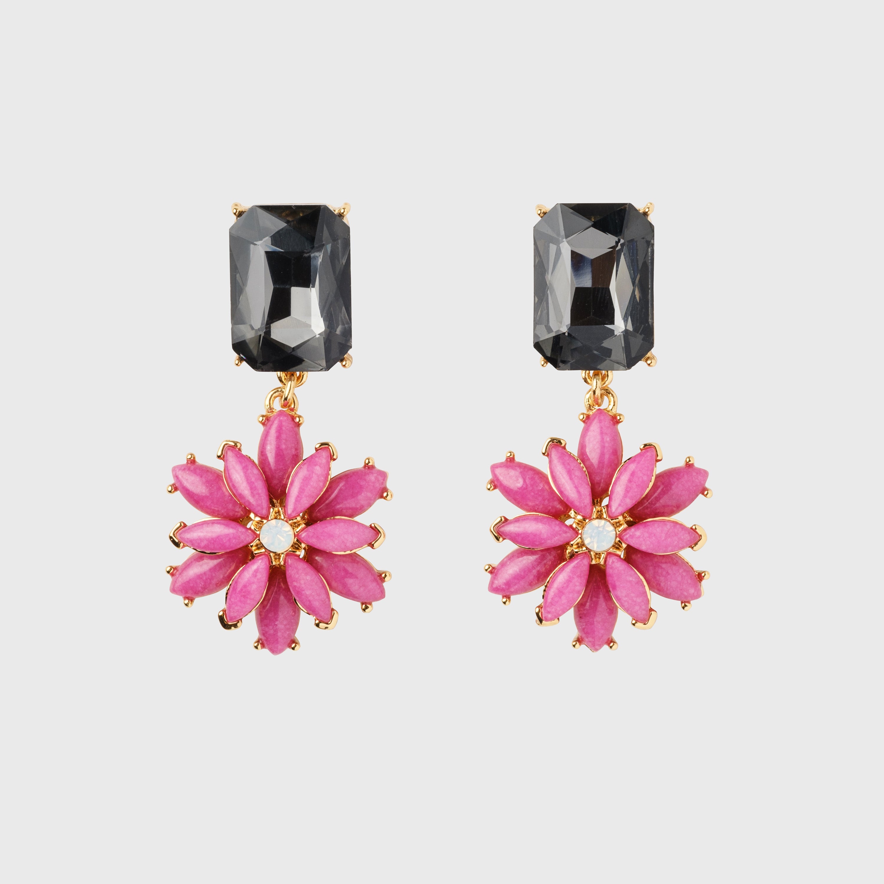 Graphic Daisy Earrings, Pink