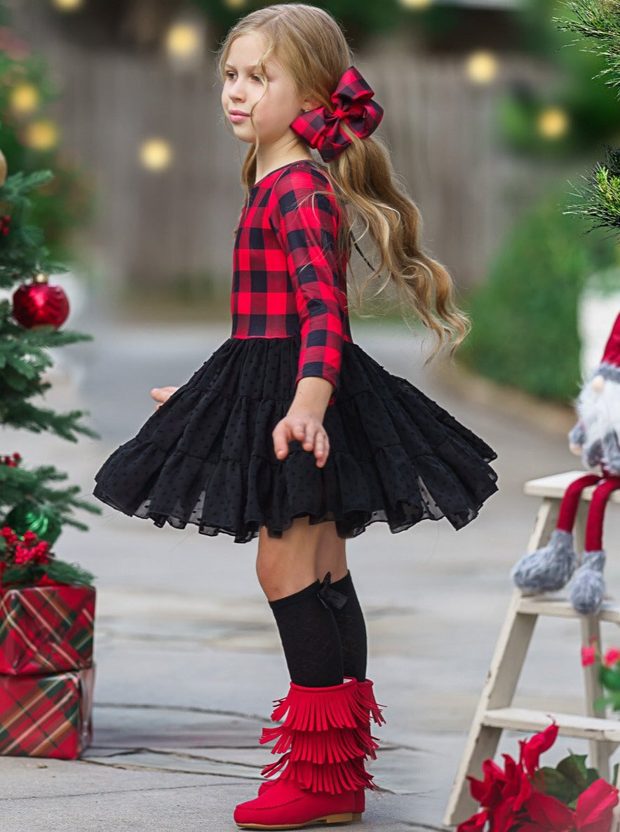 Plaid-tastic Winter Tutu Dress