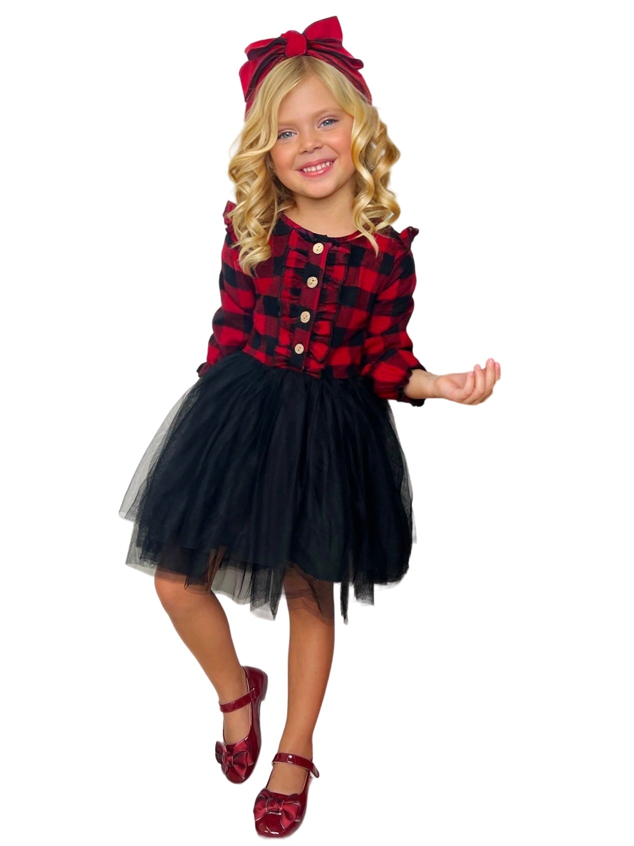 Pretty Plaid Ruffled Tutu Dress