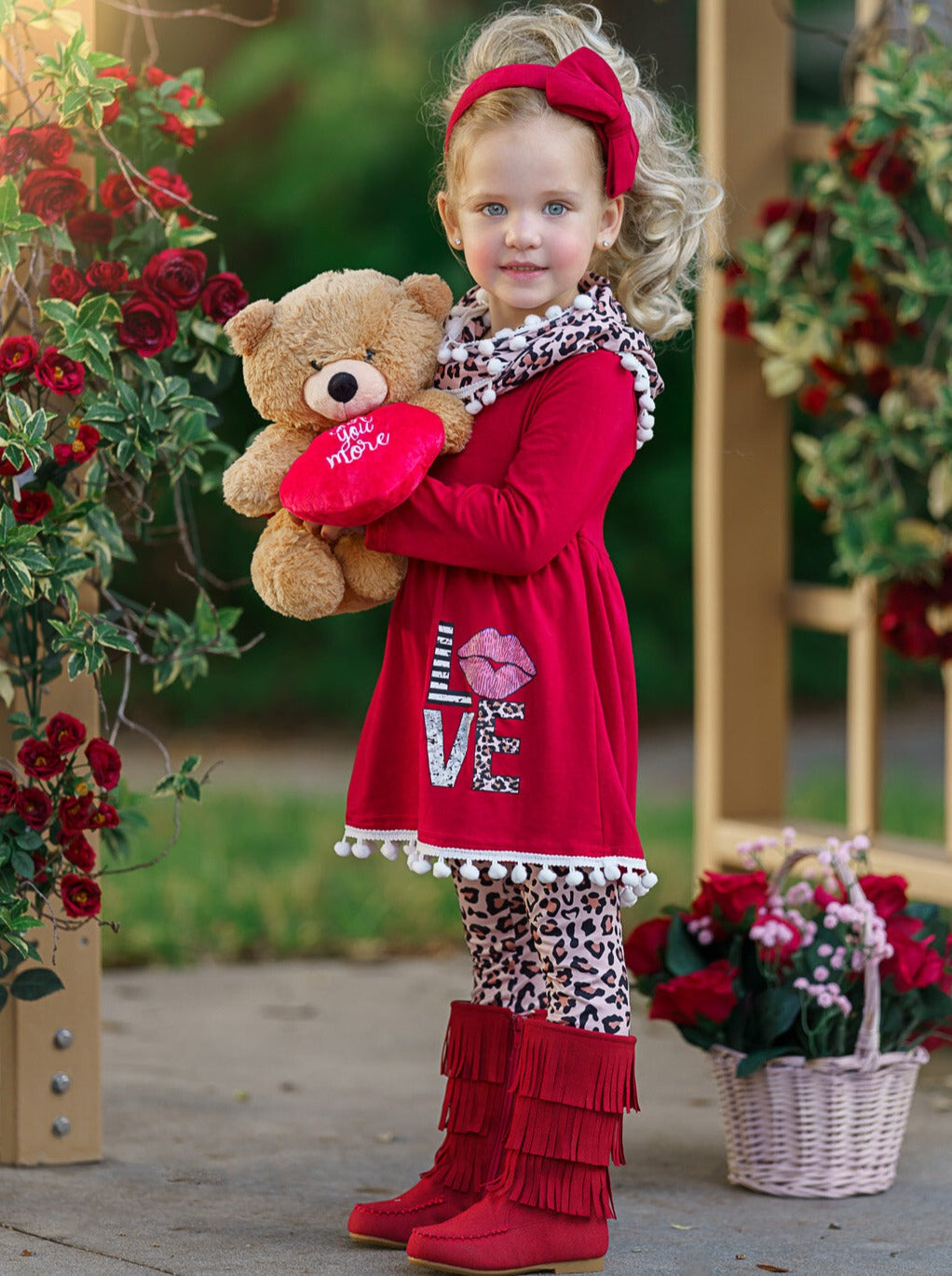 Kissy Face Tunic, Scarf And Legging Set