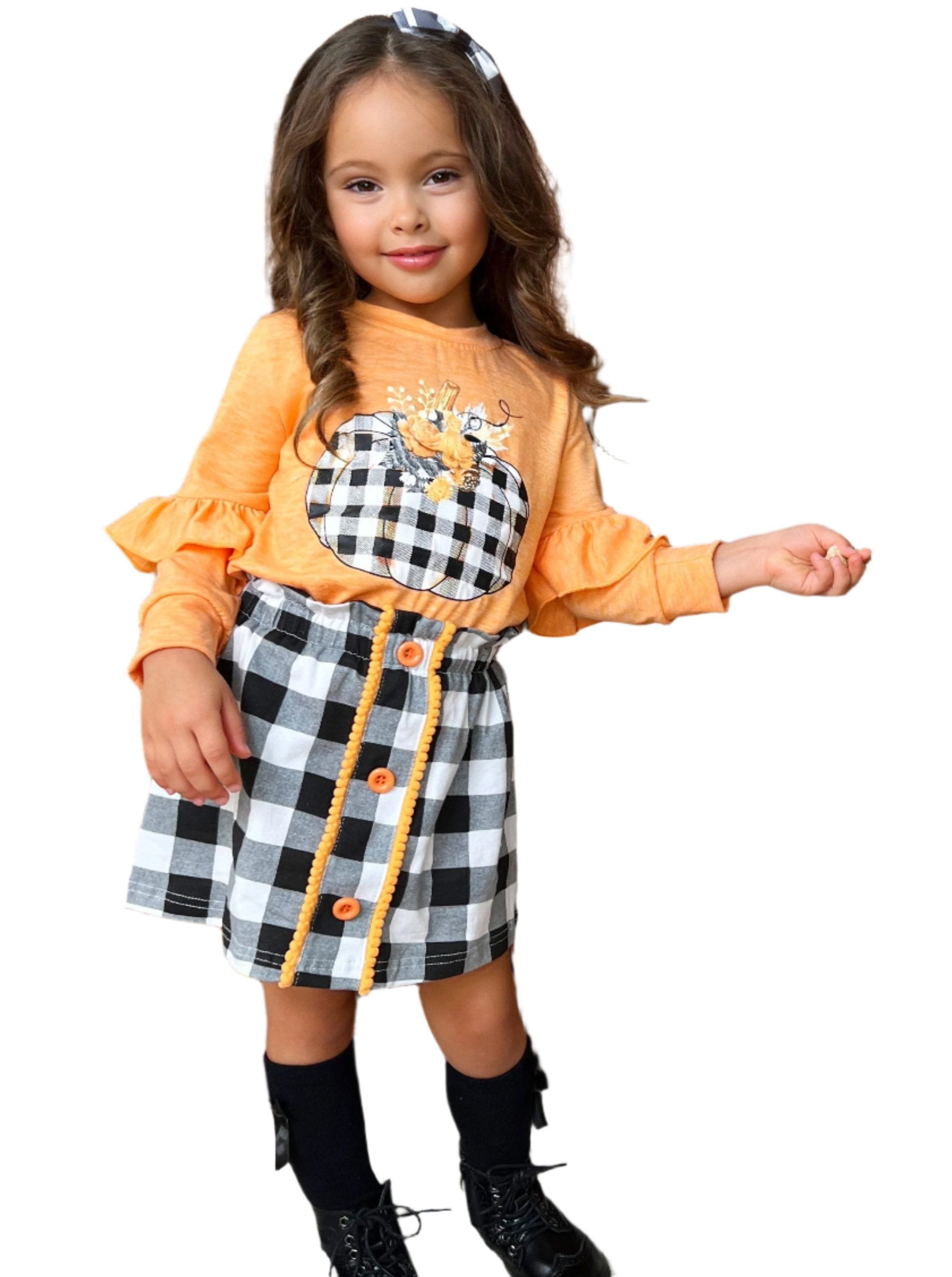 Ahead Of The Carve Plaid Skirt Set