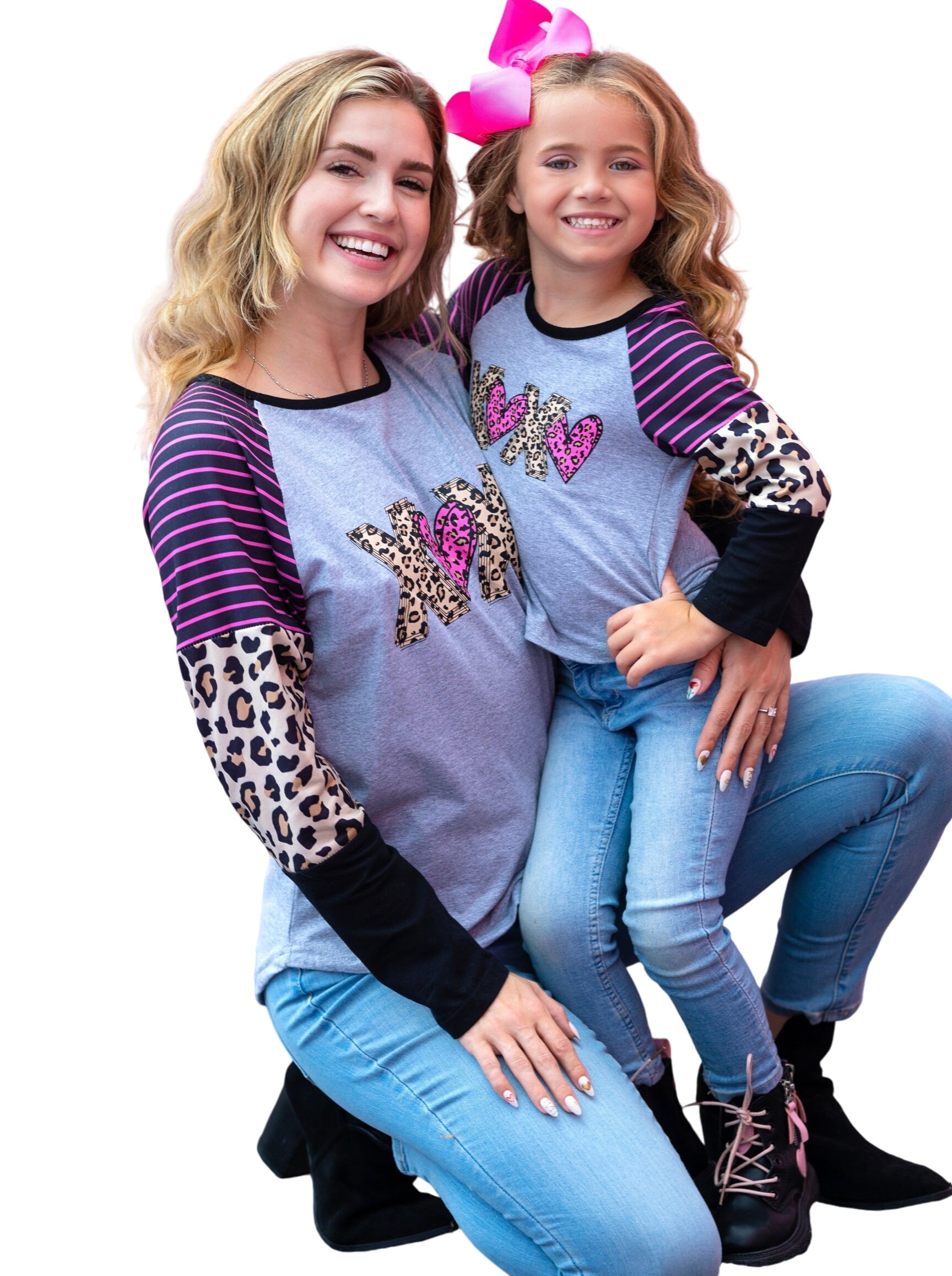 Mommy And Me Leopard X's And O's Colorblock Top