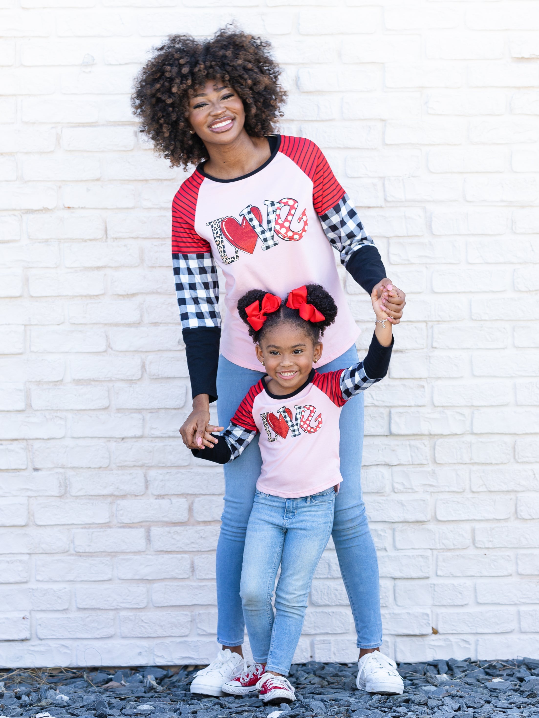 Mommy And Me Love Colorblock Sleeve Top