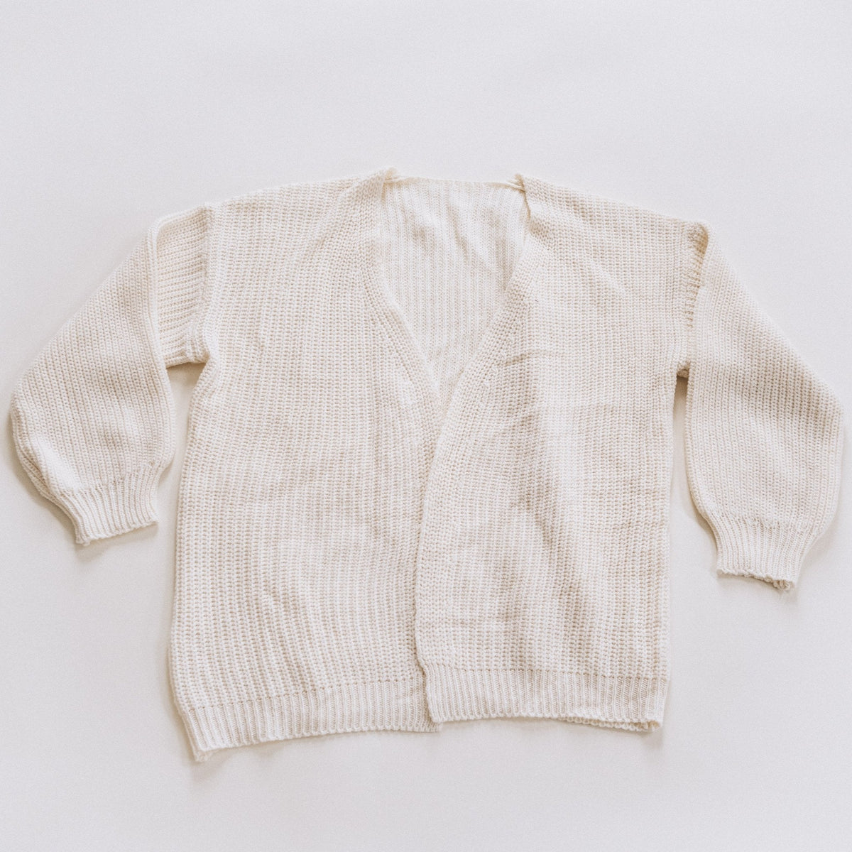 Off-white Knit Lantern Sleeve Cardigan