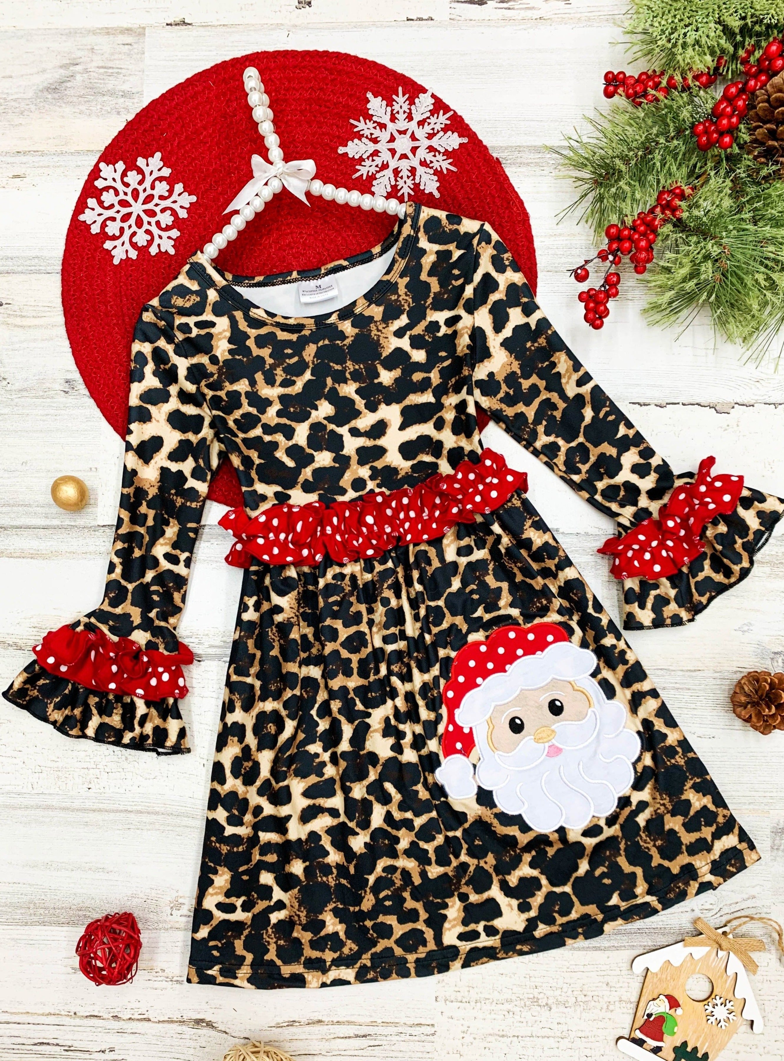 Wild For Santa Leopard Print Dress