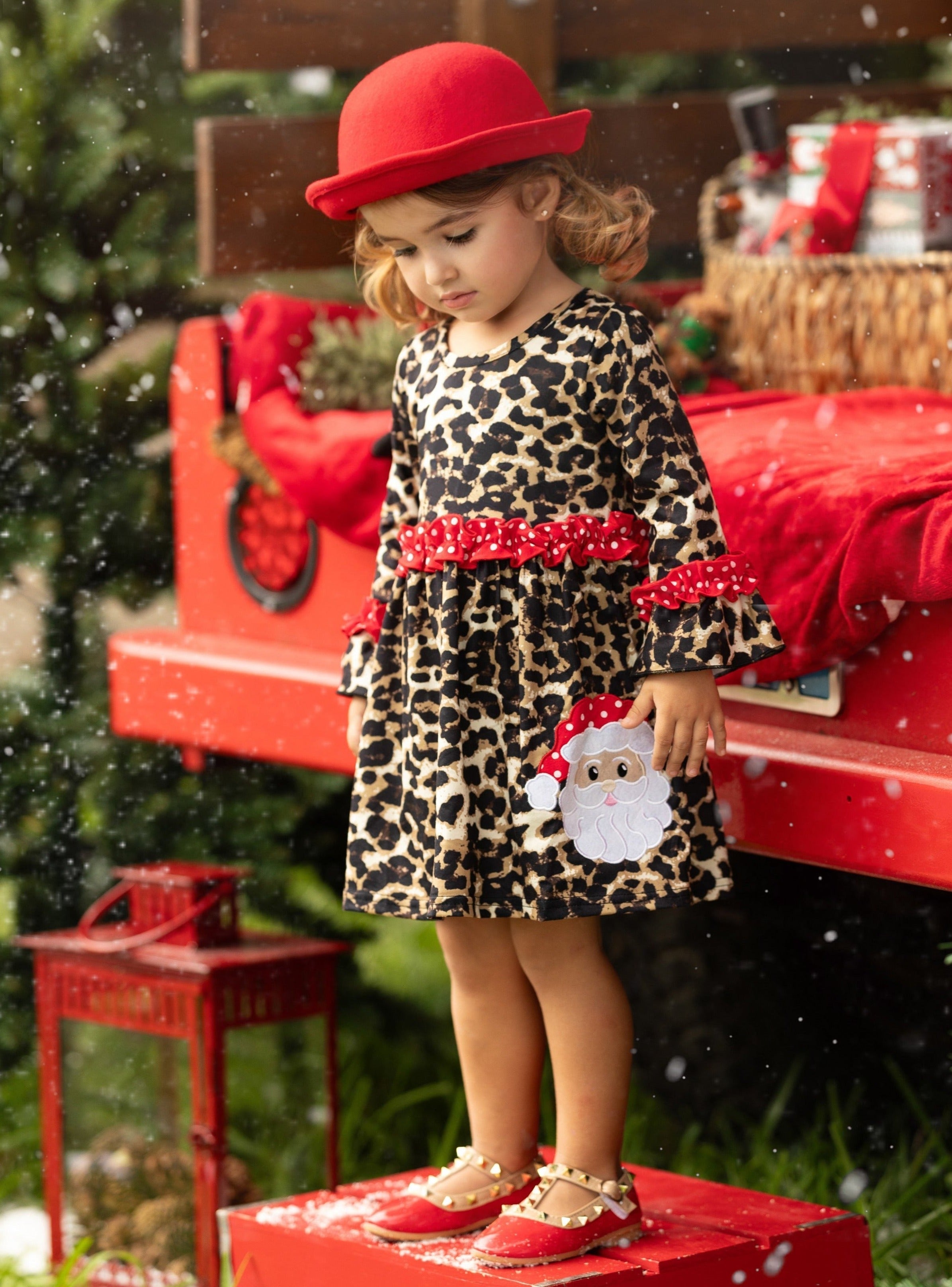 Wild For Santa Leopard Print Dress