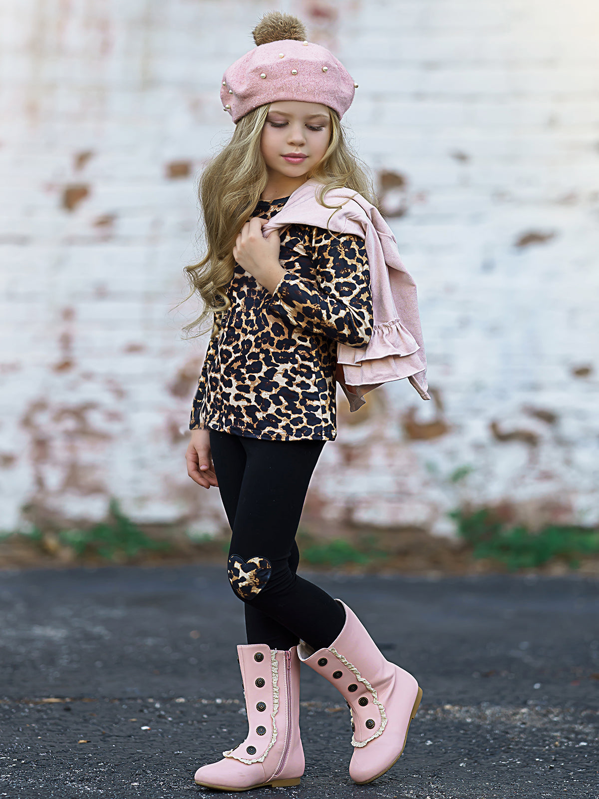 Making Boss Moves Leopard Top, Leggings And Jacket Set