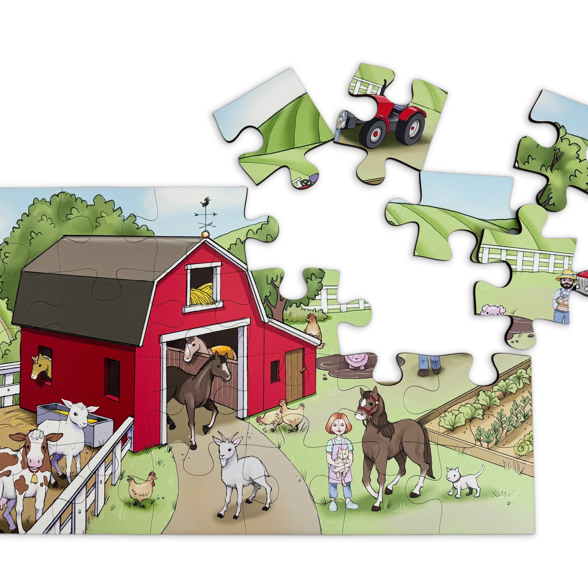 Harvest Time! A 24-piece Farm Themed Puzzle For Toddlers & Preschoolers - 11"x19"