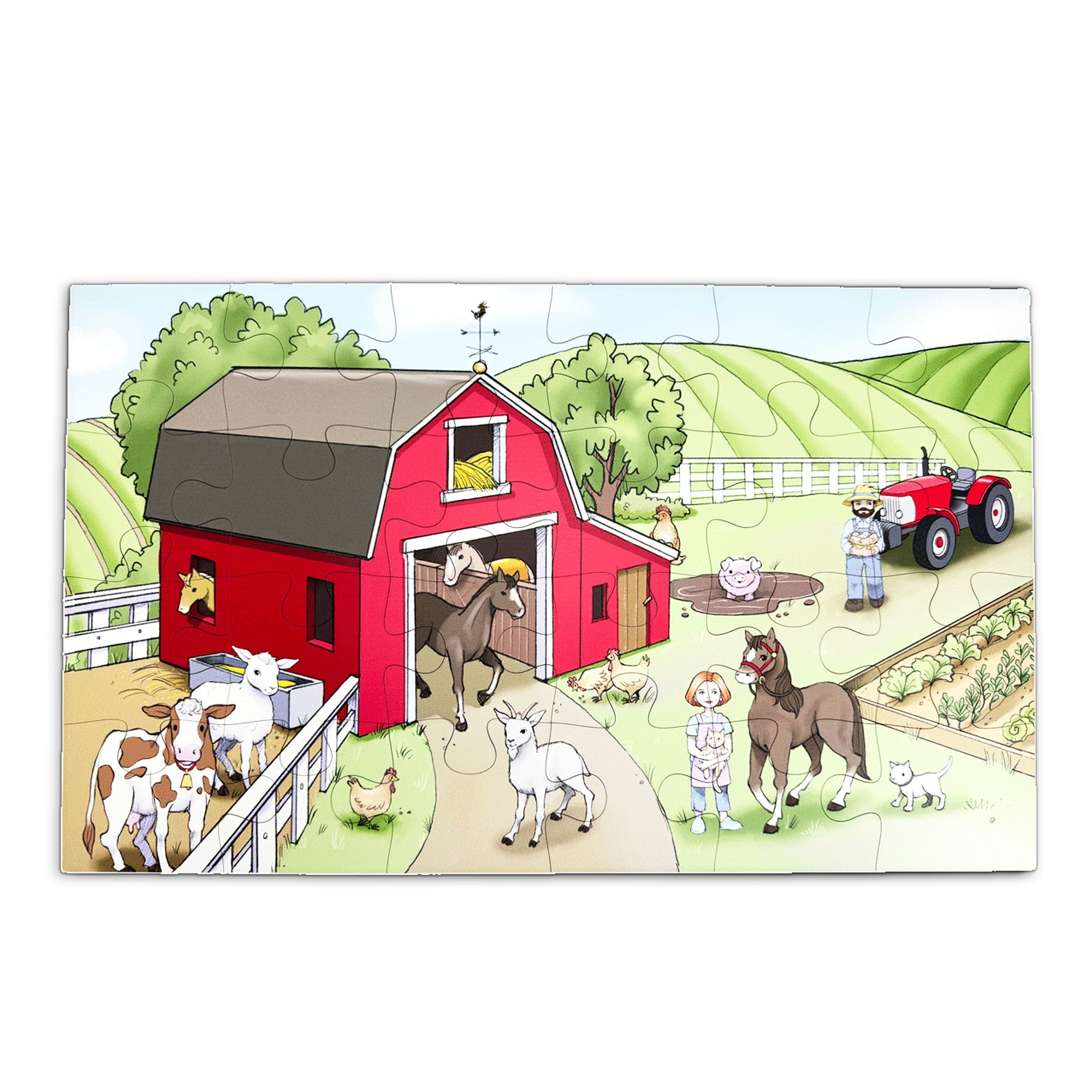 Harvest Time! A 24-piece Farm Themed Puzzle For Toddlers & Preschoolers - 11"x19"
